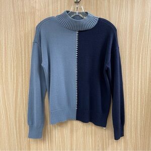 Peace Love World blue color block sweater size XS